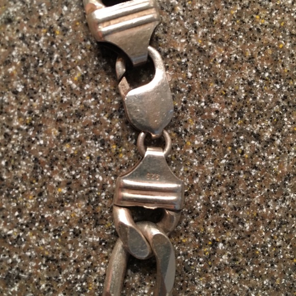 Heavy Reed&Barton Silver Necklace Figaro 3x1 5.4Oz - Picture 2 of 5